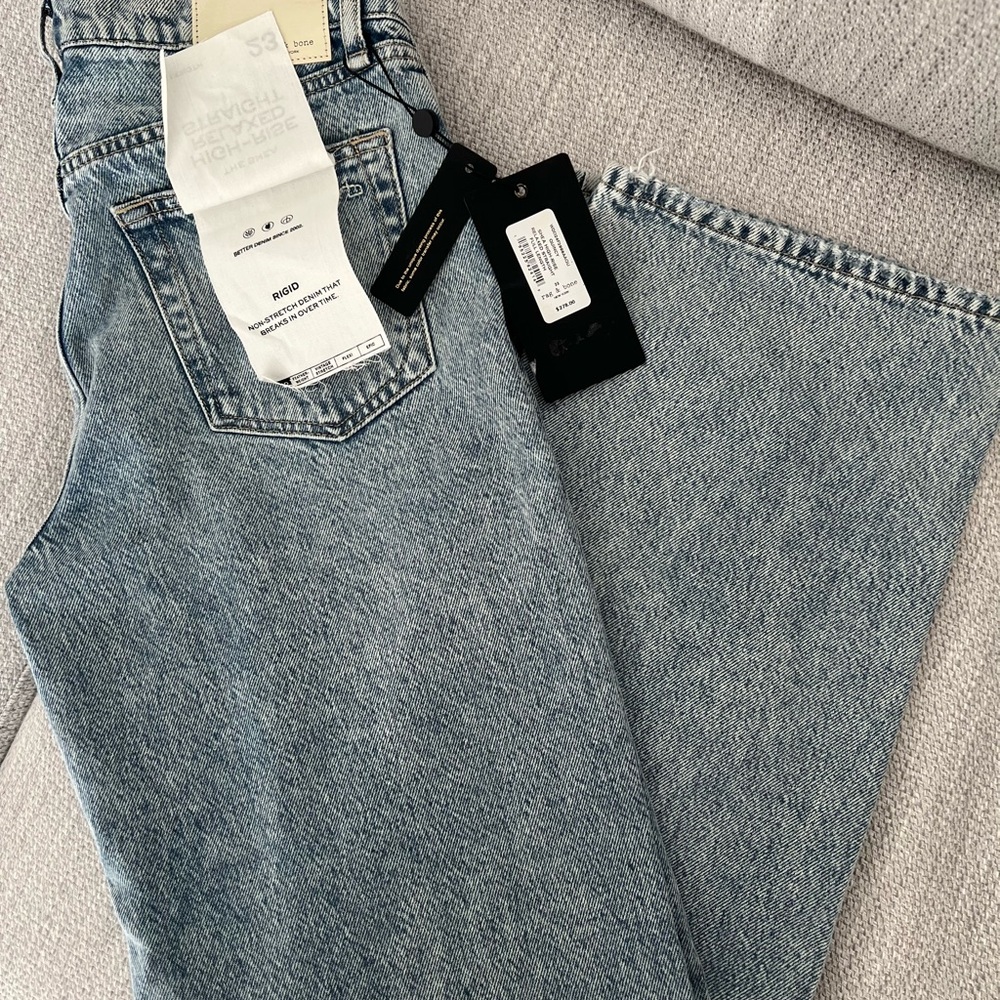 rag & bone Light Blue Denim Jeans Shea high-rise relaxed straight Jean